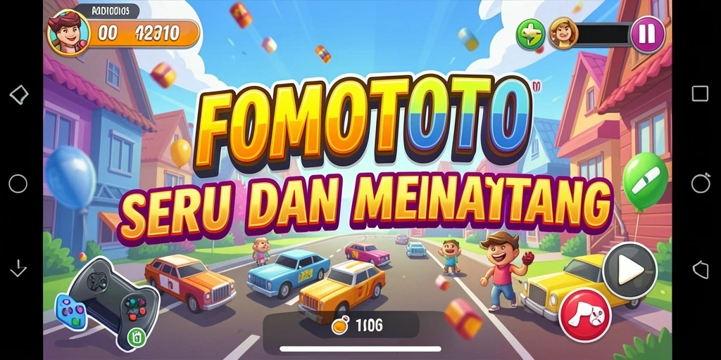 Tampilan gameplay seru FOMOTOTO dengan grafis menarik.