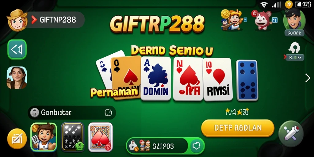 Tangkapan layar dari gameplay seru GIFTRP288 yang menampilkan permainan Domino.