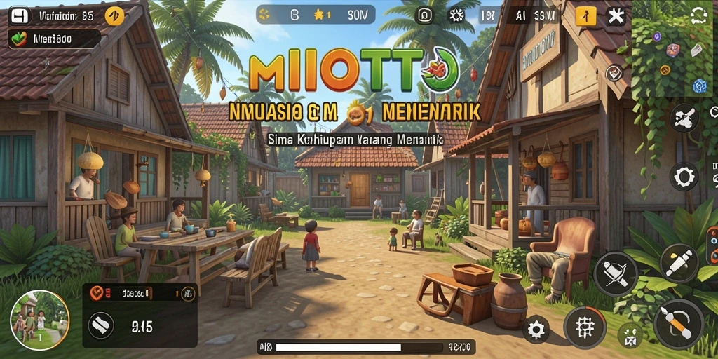 Tampilan gameplay menarik dari MIOTOTO yang menggambarkan kehidupan sehari-hari.