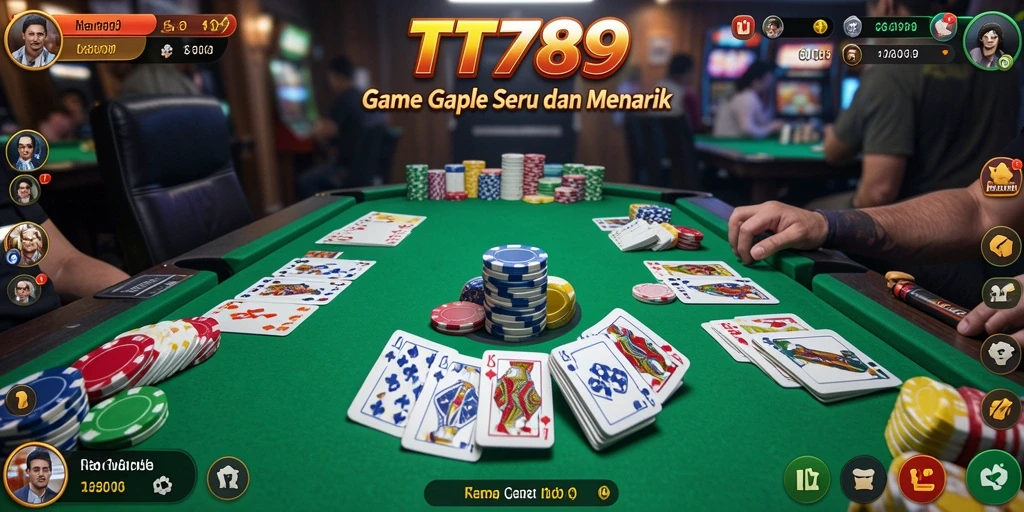 Tampilan gameplay seru di TT789 dengan kartu Gaple.